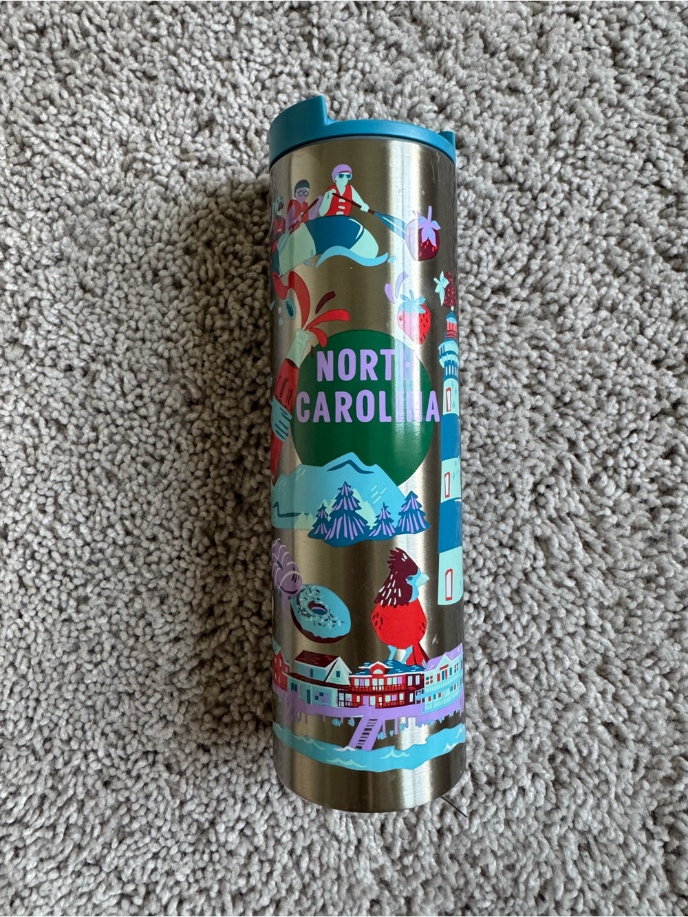 Starbucks North Carolina Discovery Series 16 Oz Stainless Steel Travel Tumbler